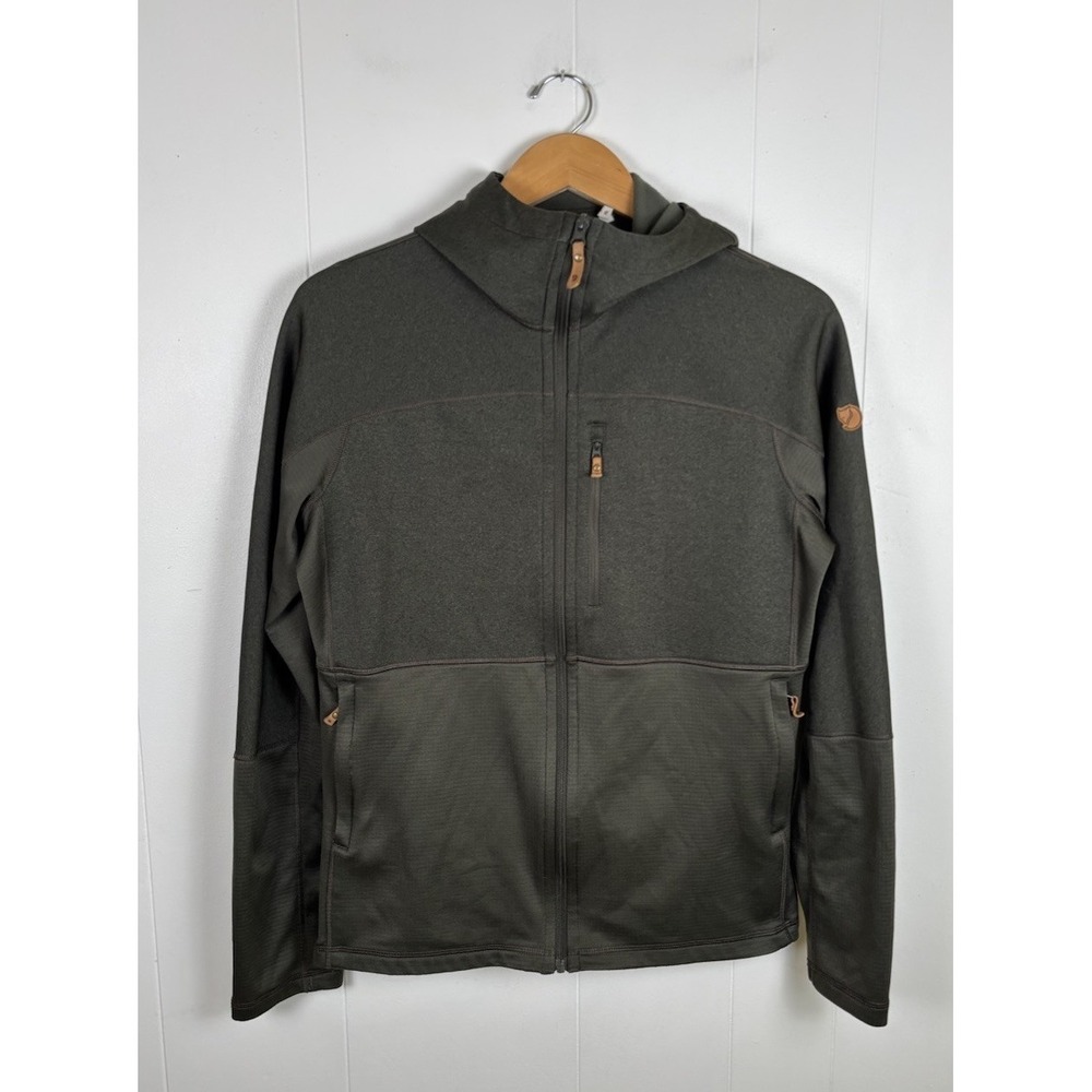 Fjallraven Abisko Trail Fleece Womens Sz XL Green Hoodie 89589 Hiking Technical